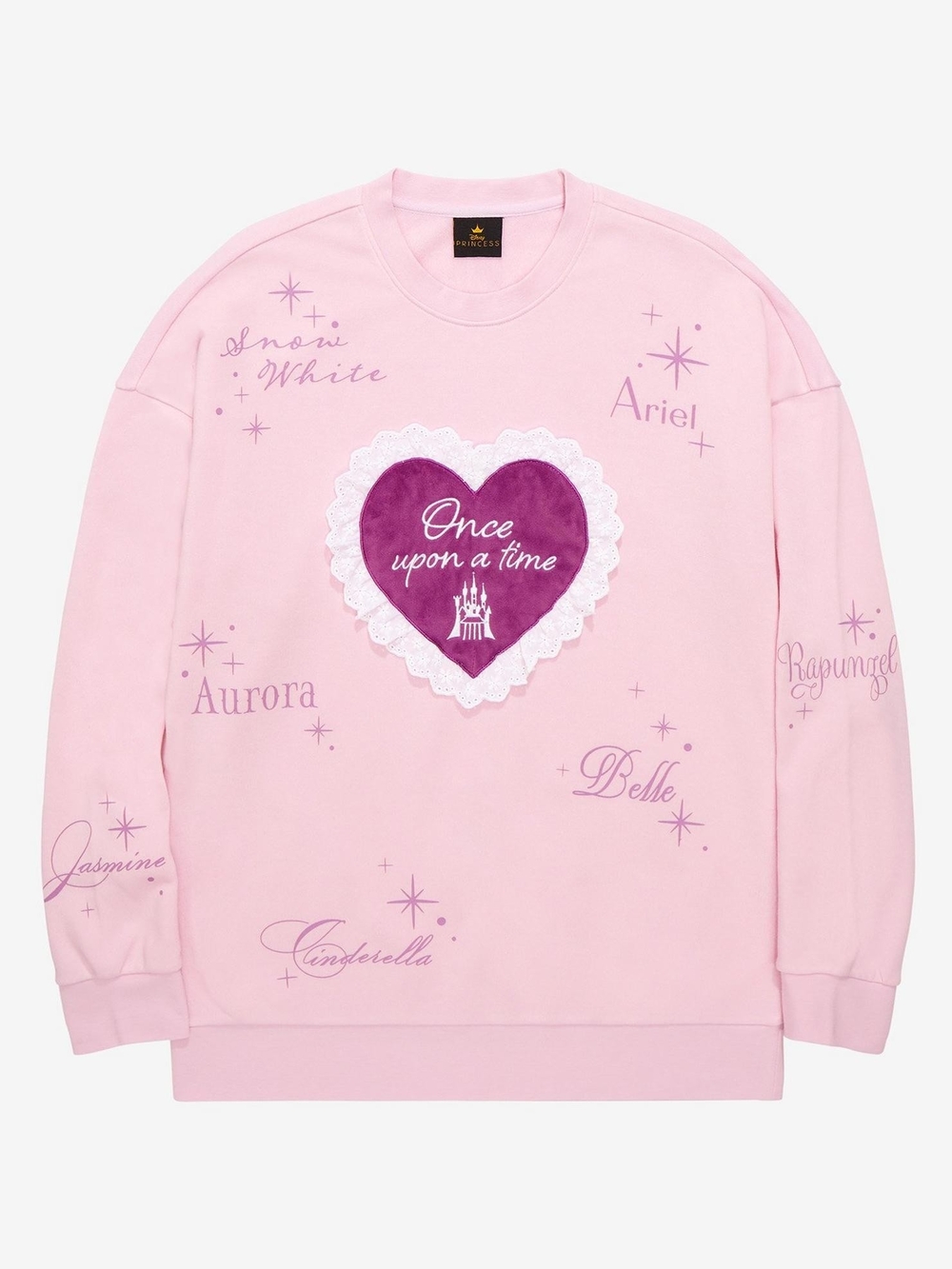 Disney Princess Once Upon a Time Heart Crewneck - BoxLunch Exclusive Pink